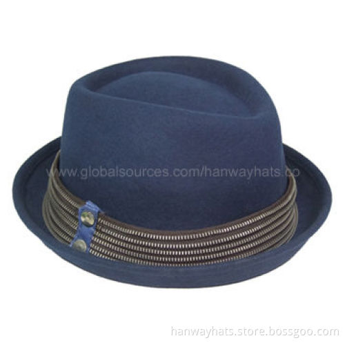 Fashionable Men's Wool Felt Fedora Hat with Two Tone for 2012 New Style